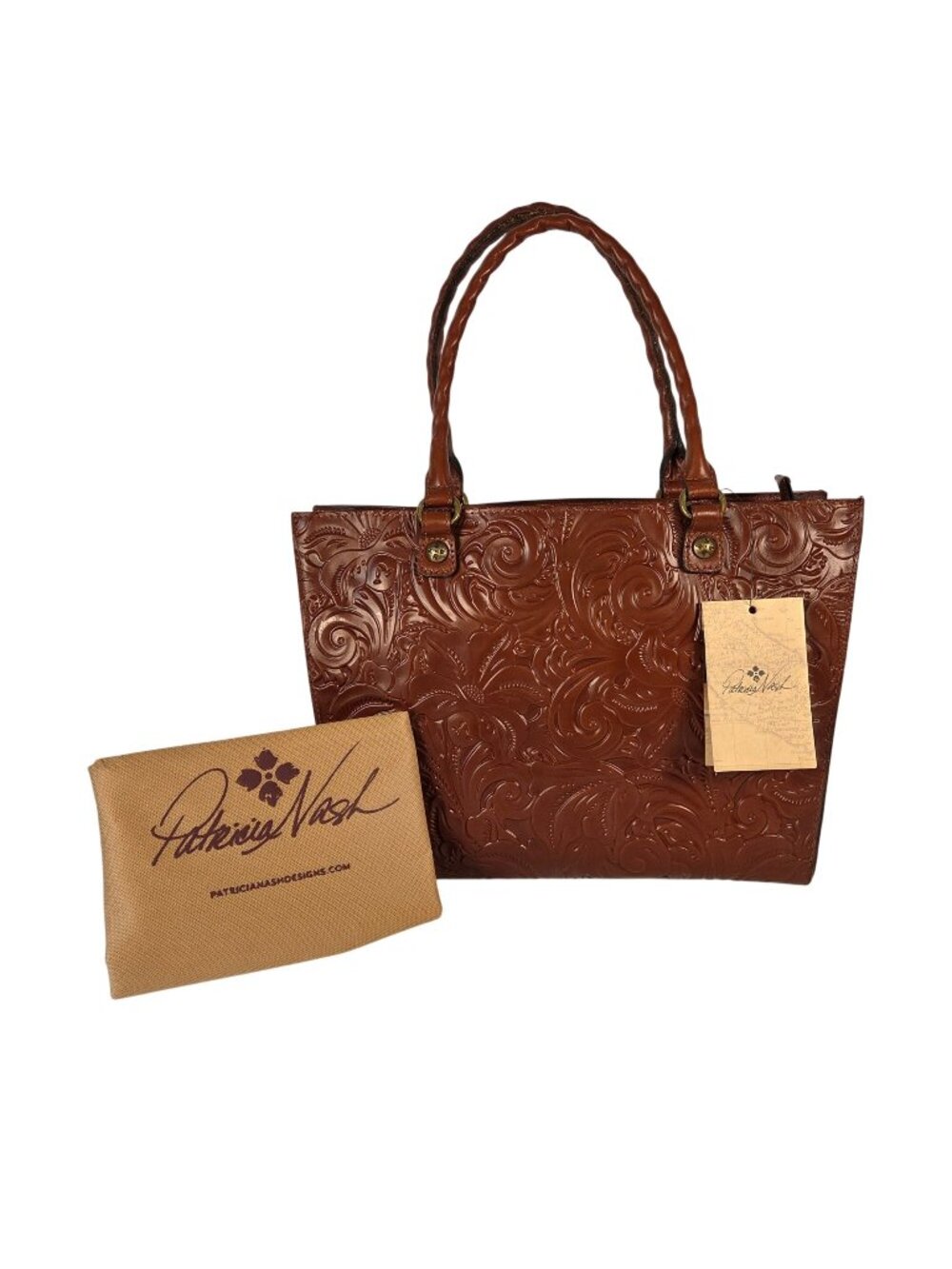 Patricia Nash Zancona Florence Embossed Leather Tote Bag  - Tooled Collection